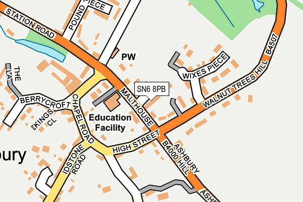 SN6 8PB map - OS OpenMap – Local (Ordnance Survey)