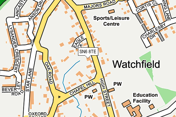 SN6 8TE map - OS OpenMap – Local (Ordnance Survey)