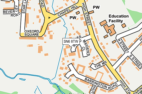 SN6 8TW map - OS OpenMap – Local (Ordnance Survey)