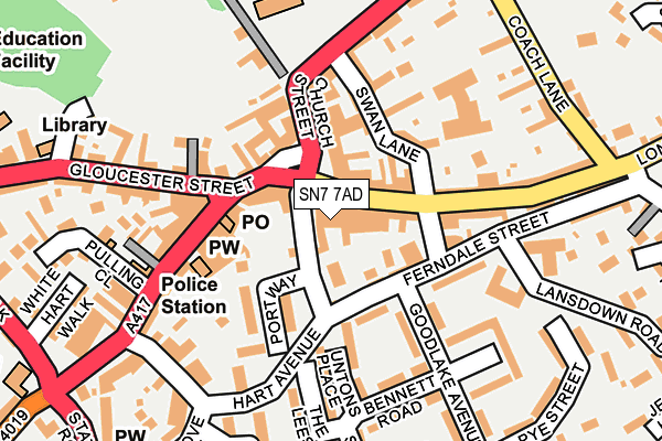 SN7 7AD map - OS OpenMap – Local (Ordnance Survey)