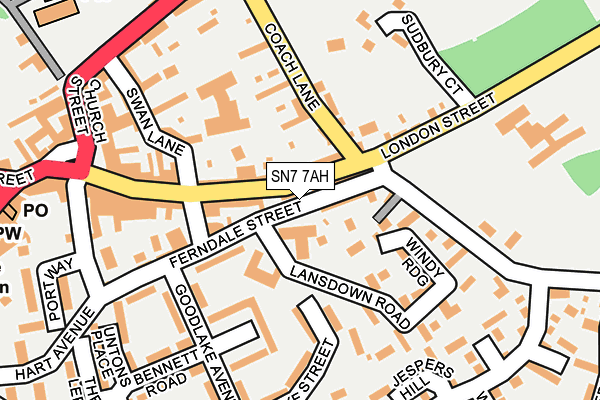 SN7 7AH map - OS OpenMap – Local (Ordnance Survey)