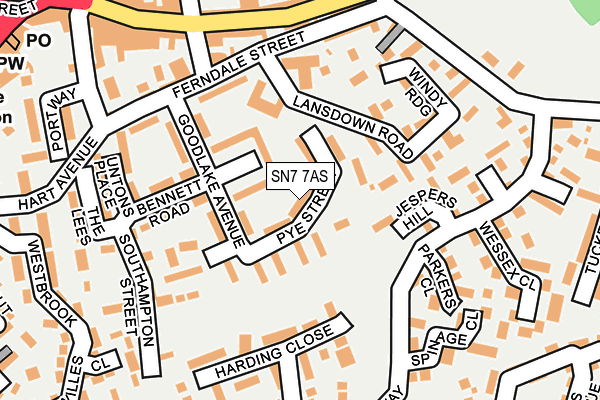 SN7 7AS map - OS OpenMap – Local (Ordnance Survey)