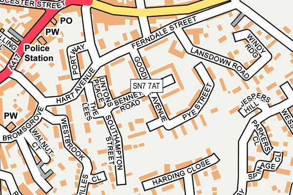 SN7 7AT map - OS OpenMap – Local (Ordnance Survey)