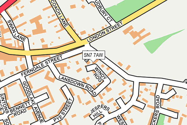 SN7 7AW map - OS OpenMap – Local (Ordnance Survey)