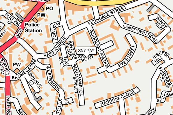 SN7 7AY map - OS OpenMap – Local (Ordnance Survey)