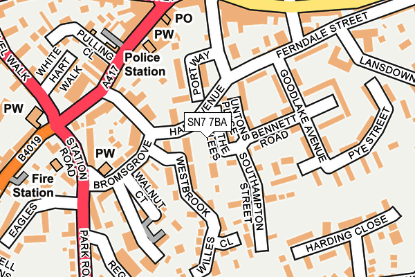 SN7 7BA map - OS OpenMap – Local (Ordnance Survey)