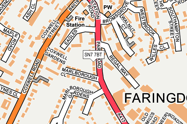 SN7 7BT map - OS OpenMap – Local (Ordnance Survey)