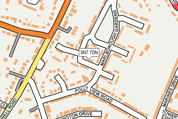 SN7 7DN map - OS OpenMap – Local (Ordnance Survey)