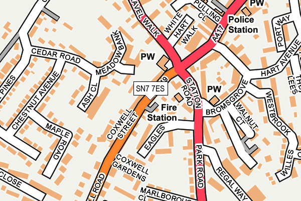 SN7 7ES map - OS OpenMap – Local (Ordnance Survey)