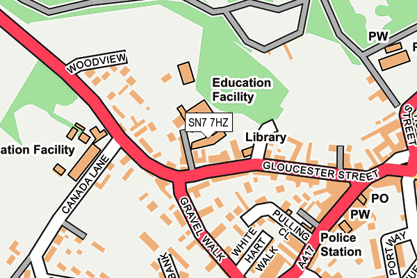 SN7 7HZ map - OS OpenMap – Local (Ordnance Survey)