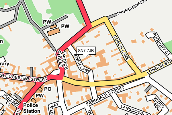 SN7 7JB map - OS OpenMap – Local (Ordnance Survey)