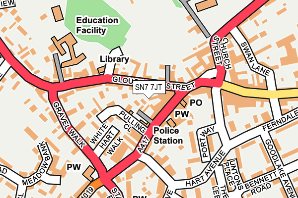 SN7 7JT map - OS OpenMap – Local (Ordnance Survey)