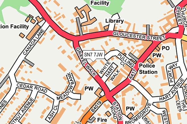 SN7 7JW map - OS OpenMap – Local (Ordnance Survey)