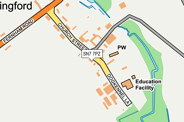 SN7 7PZ map - OS OpenMap – Local (Ordnance Survey)