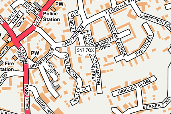 SN7 7QX map - OS OpenMap – Local (Ordnance Survey)