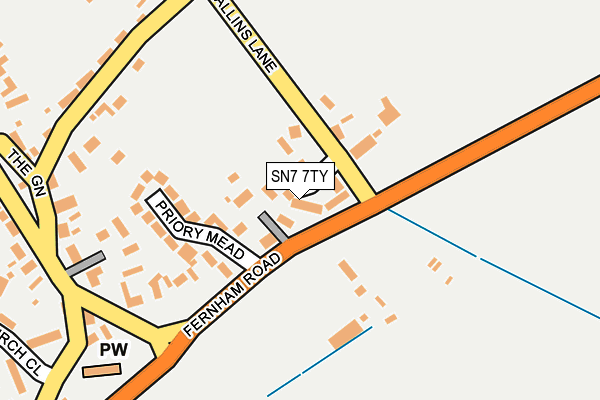 SN7 7TY map - OS OpenMap – Local (Ordnance Survey)