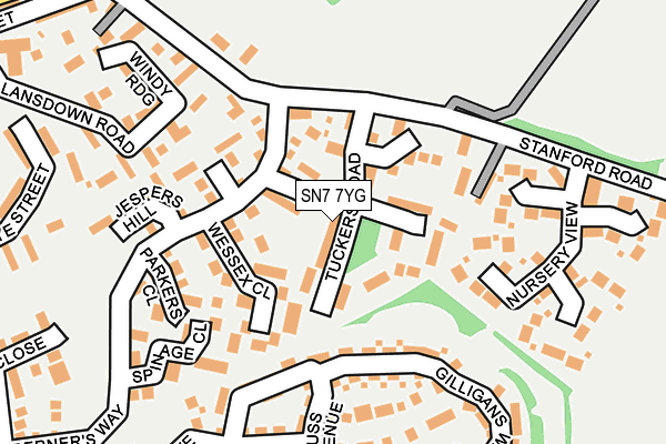 SN7 7YG map - OS OpenMap – Local (Ordnance Survey)