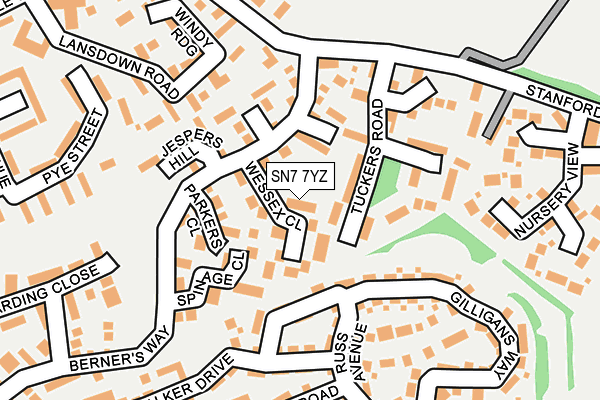 SN7 7YZ map - OS OpenMap – Local (Ordnance Survey)
