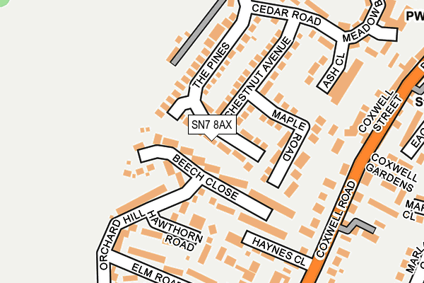 SN7 8AX map - OS OpenMap – Local (Ordnance Survey)