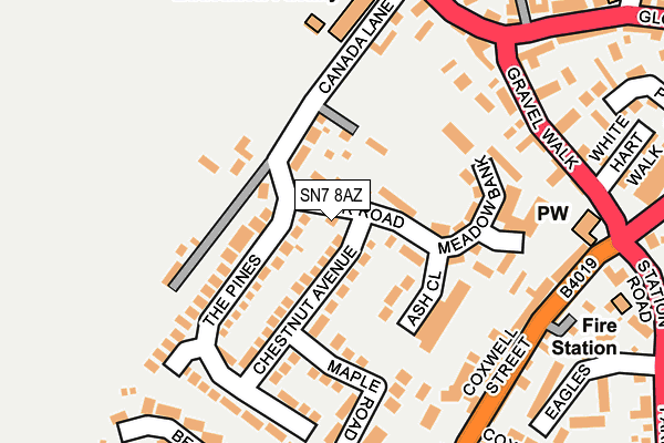 SN7 8AZ map - OS OpenMap – Local (Ordnance Survey)