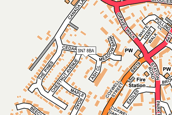 SN7 8BA map - OS OpenMap – Local (Ordnance Survey)