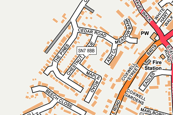 SN7 8BB map - OS OpenMap – Local (Ordnance Survey)