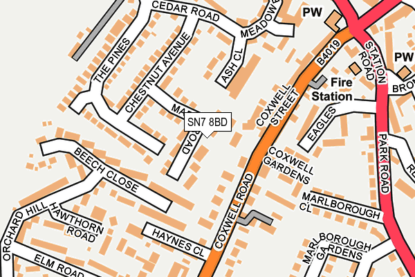 SN7 8BD map - OS OpenMap – Local (Ordnance Survey)