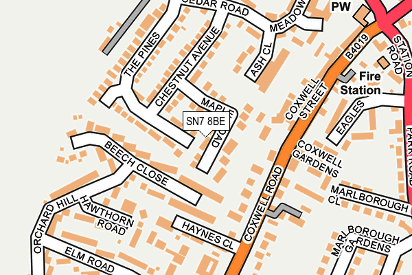 SN7 8BE map - OS OpenMap – Local (Ordnance Survey)