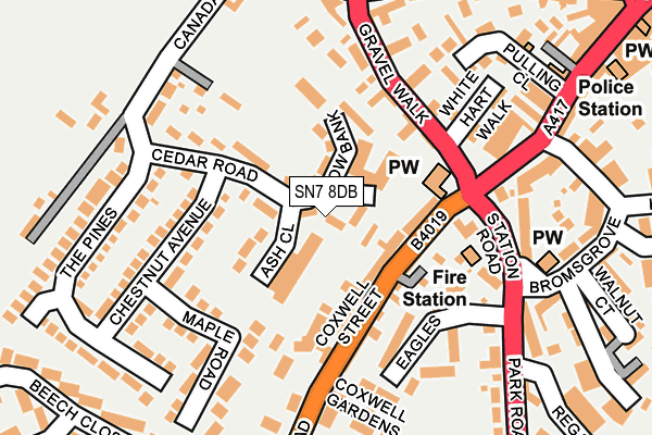 SN7 8DB map - OS OpenMap – Local (Ordnance Survey)