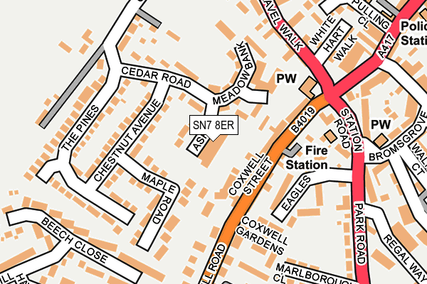 SN7 8ER map - OS OpenMap – Local (Ordnance Survey)