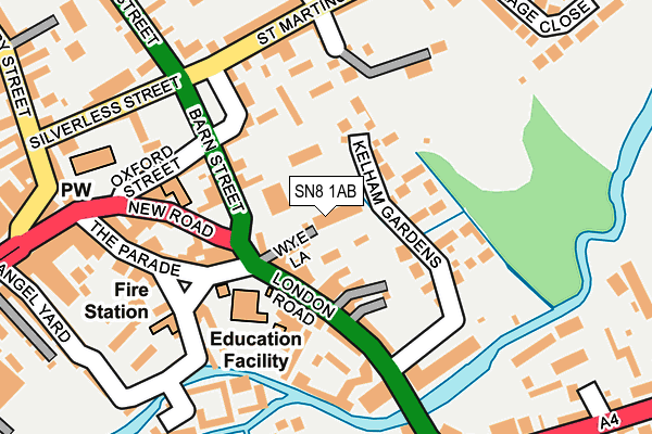 SN8 1AB map - OS OpenMap – Local (Ordnance Survey)