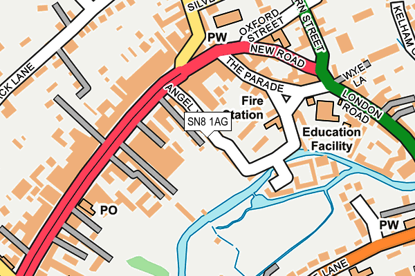 SN8 1AG map - OS OpenMap – Local (Ordnance Survey)