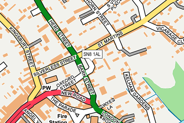 SN8 1AL map - OS OpenMap – Local (Ordnance Survey)