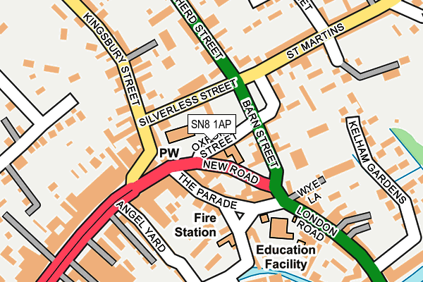 SN8 1AP map - OS OpenMap – Local (Ordnance Survey)