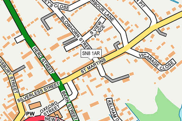 SN8 1AR map - OS OpenMap – Local (Ordnance Survey)