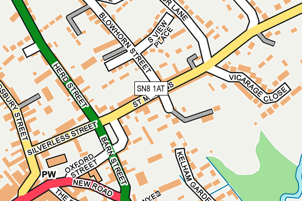 SN8 1AT map - OS OpenMap – Local (Ordnance Survey)