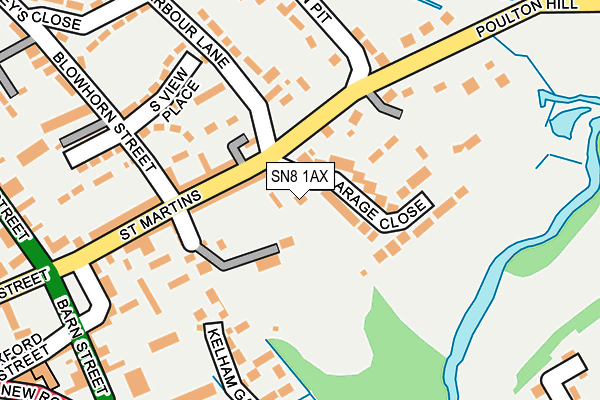 SN8 1AX map - OS OpenMap – Local (Ordnance Survey)