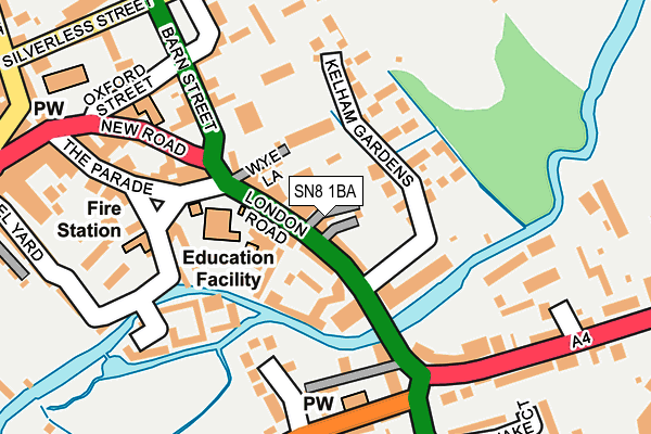 SN8 1BA map - OS OpenMap – Local (Ordnance Survey)