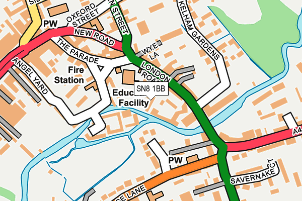 SN8 1BB map - OS OpenMap – Local (Ordnance Survey)