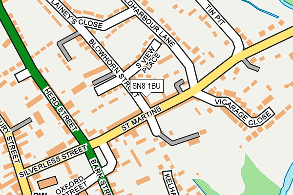 SN8 1BU map - OS OpenMap – Local (Ordnance Survey)