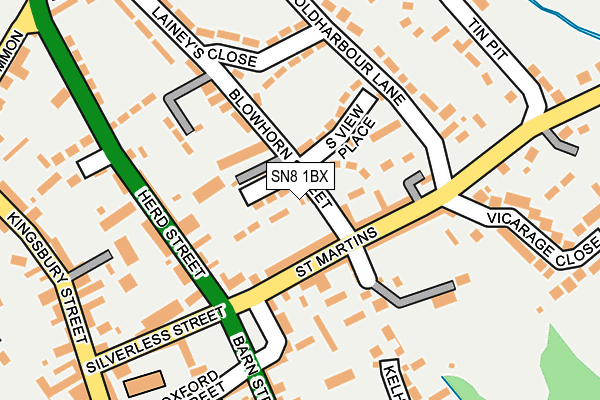 SN8 1BX map - OS OpenMap – Local (Ordnance Survey)