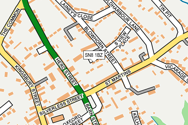 SN8 1BZ map - OS OpenMap – Local (Ordnance Survey)