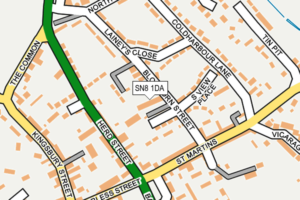 SN8 1DA map - OS OpenMap – Local (Ordnance Survey)