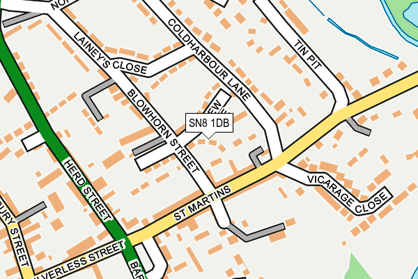 SN8 1DB map - OS OpenMap – Local (Ordnance Survey)