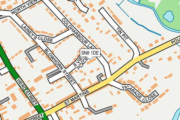 SN8 1DE map - OS OpenMap – Local (Ordnance Survey)