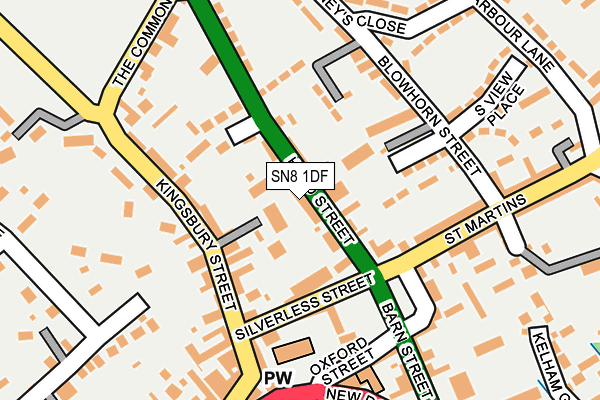 SN8 1DF map - OS OpenMap – Local (Ordnance Survey)