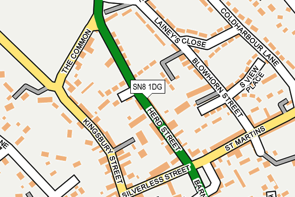 SN8 1DG map - OS OpenMap – Local (Ordnance Survey)
