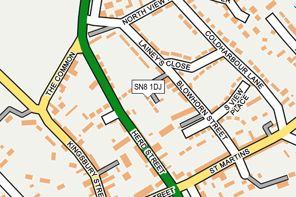 SN8 1DJ map - OS OpenMap – Local (Ordnance Survey)