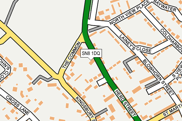 SN8 1DQ map - OS OpenMap – Local (Ordnance Survey)