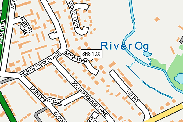 SN8 1DX map - OS OpenMap – Local (Ordnance Survey)